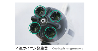 イオンエアブローで異物・静電気を除去